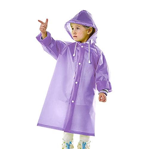 Sikander® - Kids Portable PVC Lightweight Waterproof Emergency Raincoat for Girls Boys with Hoods and Sleeves Perfect for Outdoor Activities