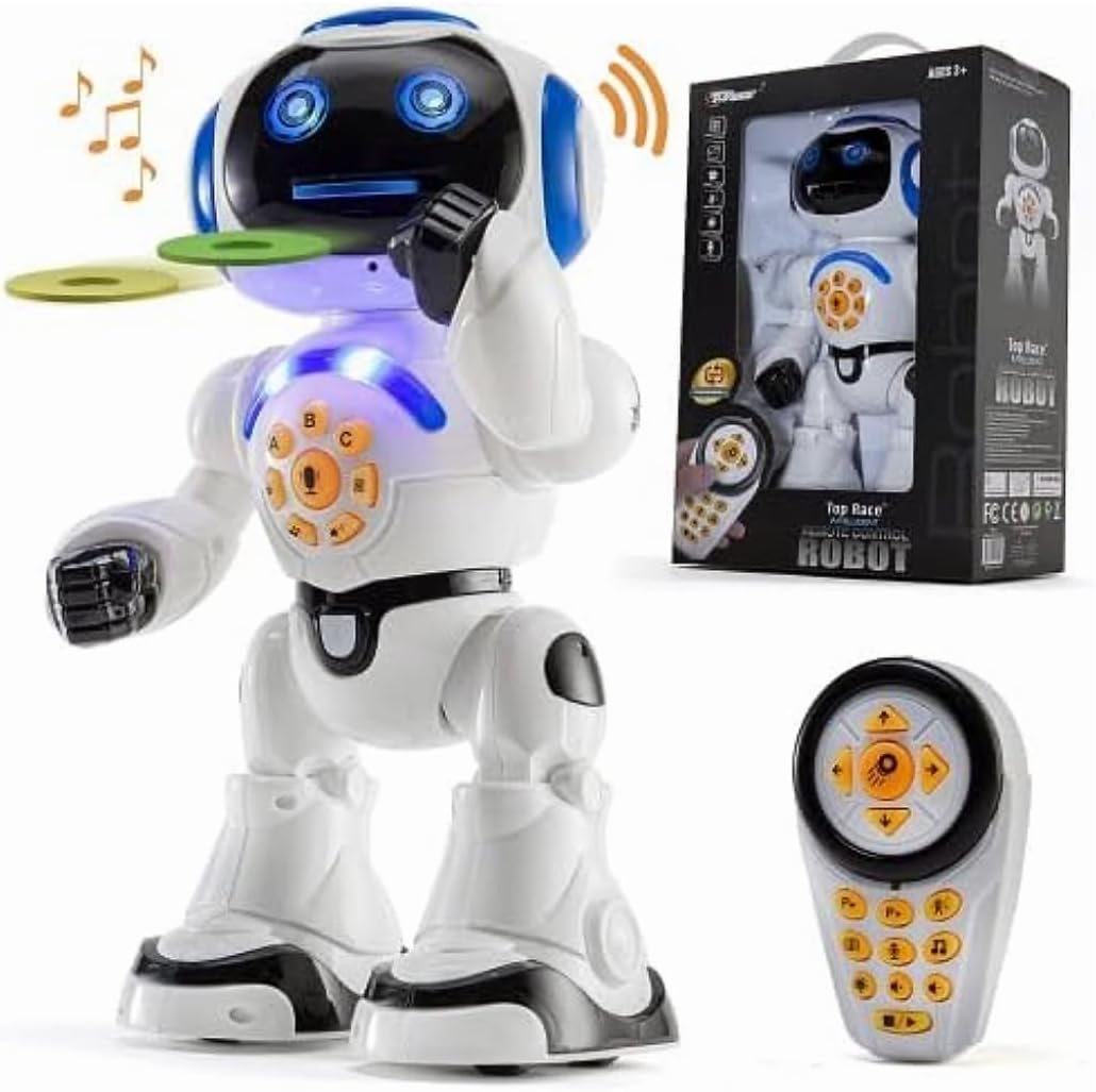 Programmable LED RC Robot Toys - Interactive 12" Tall Dancing & Talking Robot for Kids
