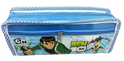 Evisha Ben10/Cartoon Character Pencil Pouch/Case For School Going Kids/Birthday Return Gift Colour Blue