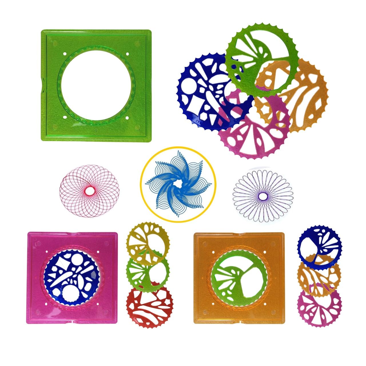Birthday Popper Spiral Geometric Ruler Classic Art Tool | Set of 3 | Template Spiral Drawing Kit Early Art Development Toy for Children | Birthday Return Gift for Kids of All Ages - Image 2