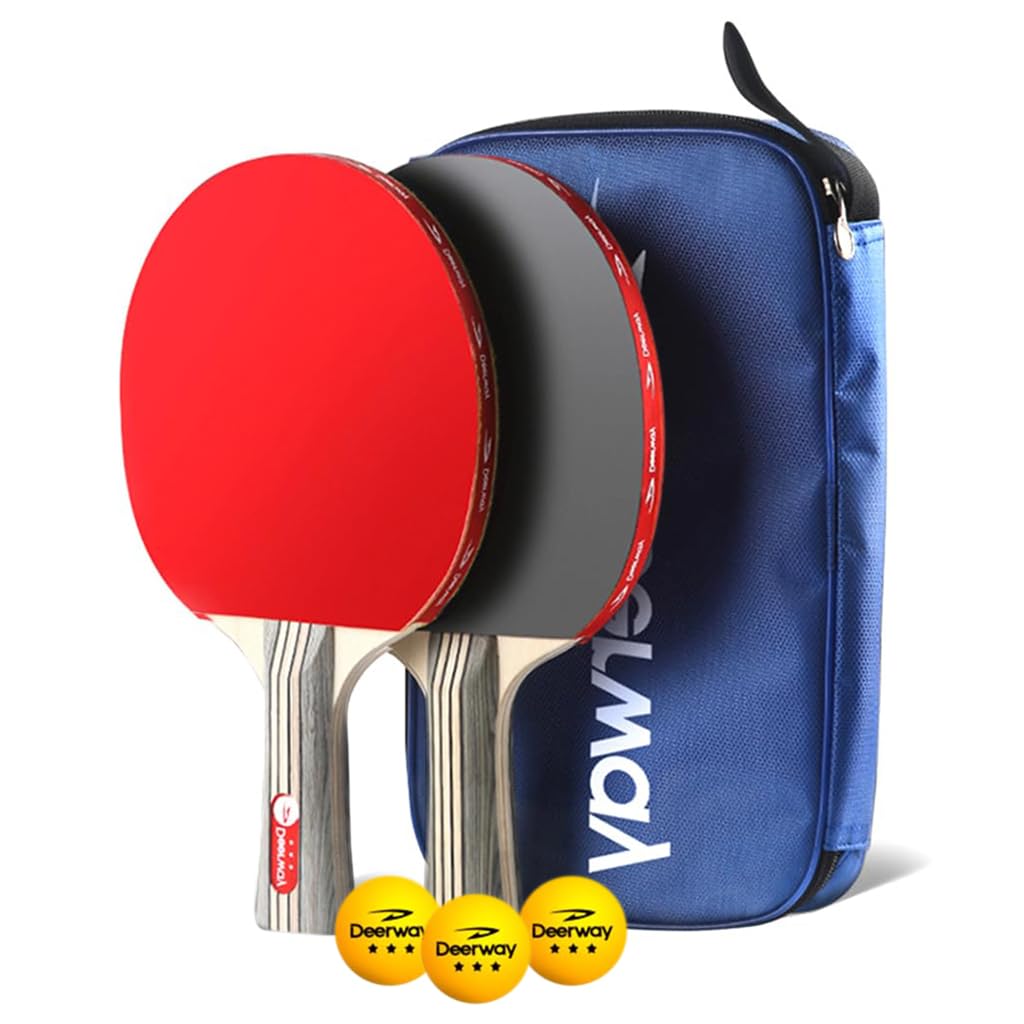 Proberos® 3 Stars Table Tennis Racket Professional Table Tennis (T. T) Set, Storage Bag and 3 Ping Pong Balls, All-in-One Ping Pong Paddle Playset - Table Tennis Bats for Boys and Girls Beginners Gift
