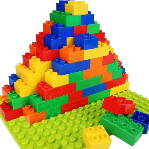 aotipol Building Blocks for Kids Toddlers Including a Baseplate, 101-piece Large Classic Building Bricks Set for Kids of All Ages, Basic STEM Toys Gift, Compatible with All Major Brands