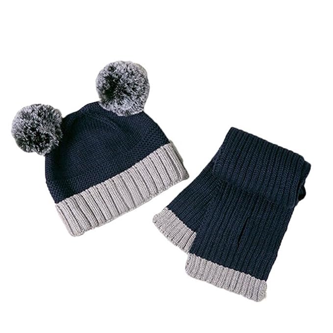 FabSeasons Kids Winter Skull/Beanie caps with scarf Set, fits for 6 Months - 3 Years Old Baby Boys & Girls/Toddler - Image 3
