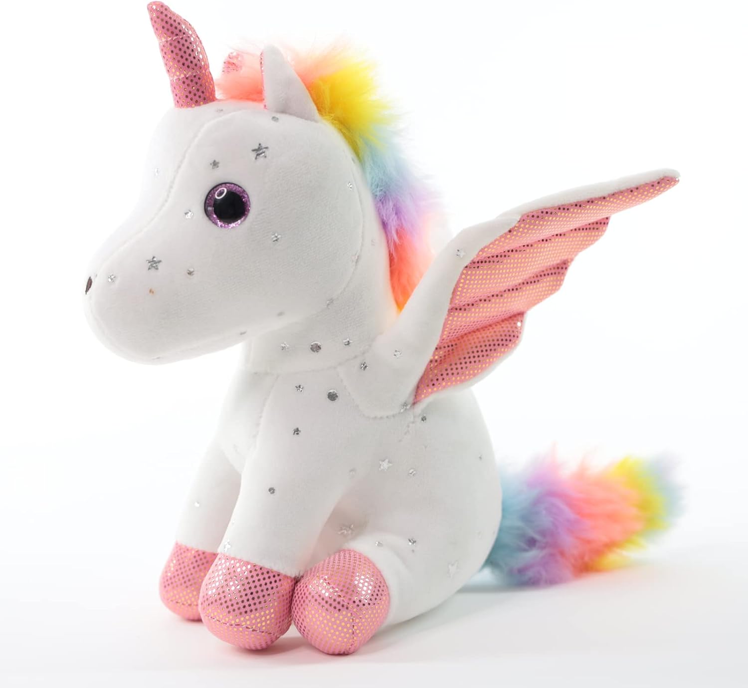 Sew Butiful 8" Unicorn Stuffed Animal - Cute Plush Toy Gift for 3-8 Years Old Girls, Soft Birthday Present for Baby, Toddler, Kids, Decor (White) - Image 2