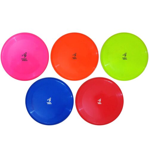 VIGOUR SPORTS Flying Disc Frisbee 9 Inch (Set of 5) - Multicolour for Kids and Adults Indoor and Outdoor Fun Games