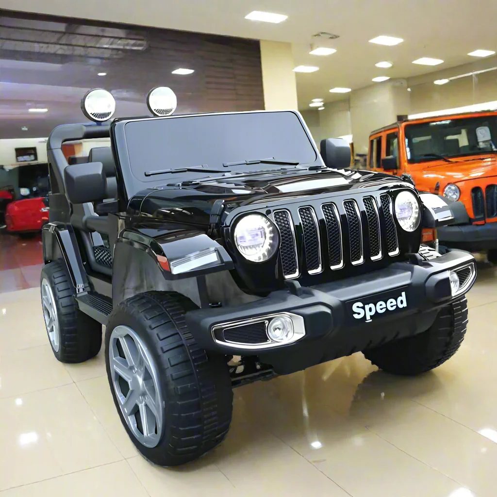 Speed Ride on Jeep 12V For Kids Battery Operated Black