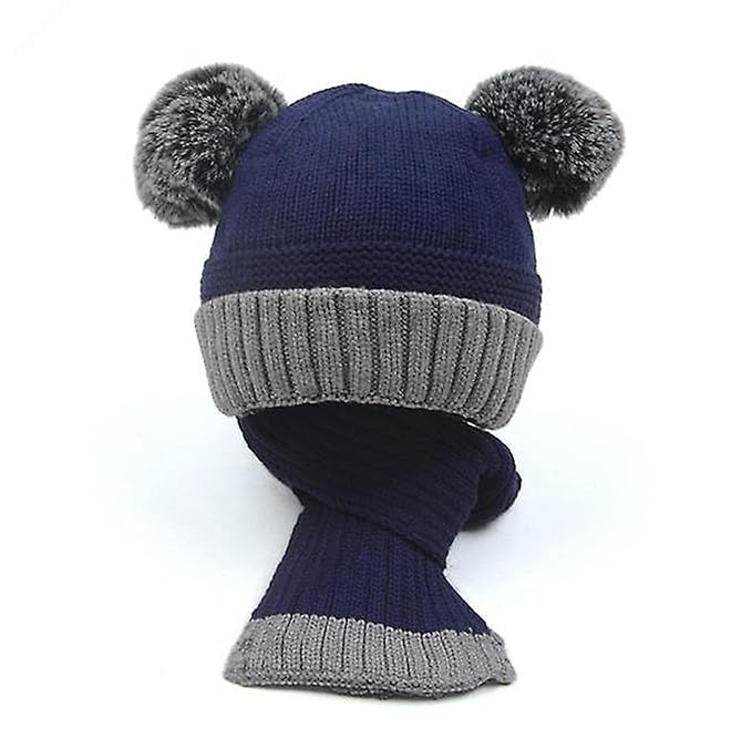 FabSeasons Kids Winter Skull/Beanie caps with scarf Set, fits for 6 Months - 3 Years Old Baby Boys & Girls/Toddler - Image 2