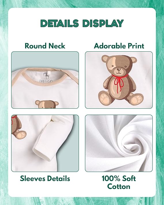 BabyGo Half Sleeves Baby Romper| 100% Cotton Rompers for New Born Baby| Baby Dress | Sleepsuit for Baby Girls| Onesies| 0-3M| 3-6M| 6-9M| 9-12M| Infant Clothes - Image 4