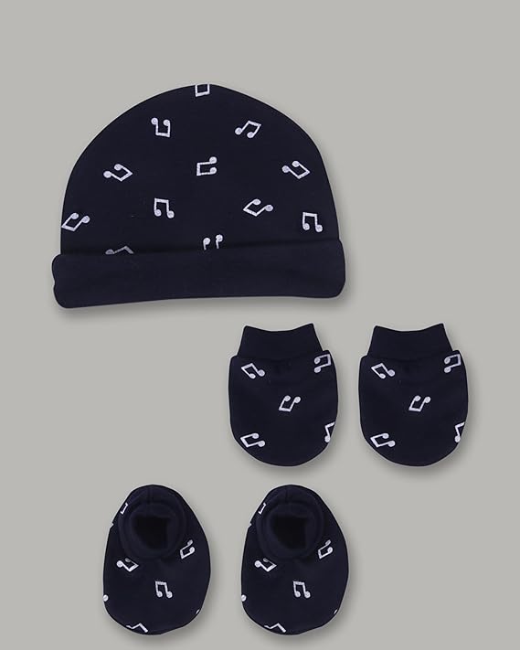 MOM'S DARLING Newborn Baby Cotton Cap, Mitten and Booties Combo Set | Infant Cap Set | Mittens Set | Bootie Set | Kids Gloves & Socks Set | Baby Gift Set | 0-12 Months | Pack of 4 Sets | Multicolor. - Image 4
